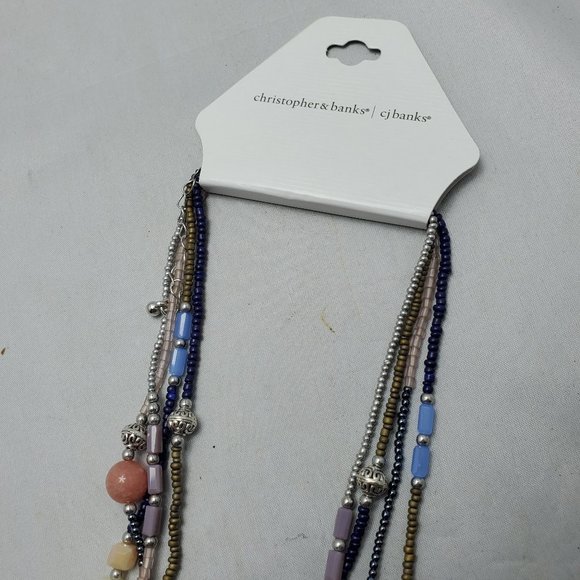 Christopher & Banks 4 strand multi color necklace silver chain - Picture 5 of 6
